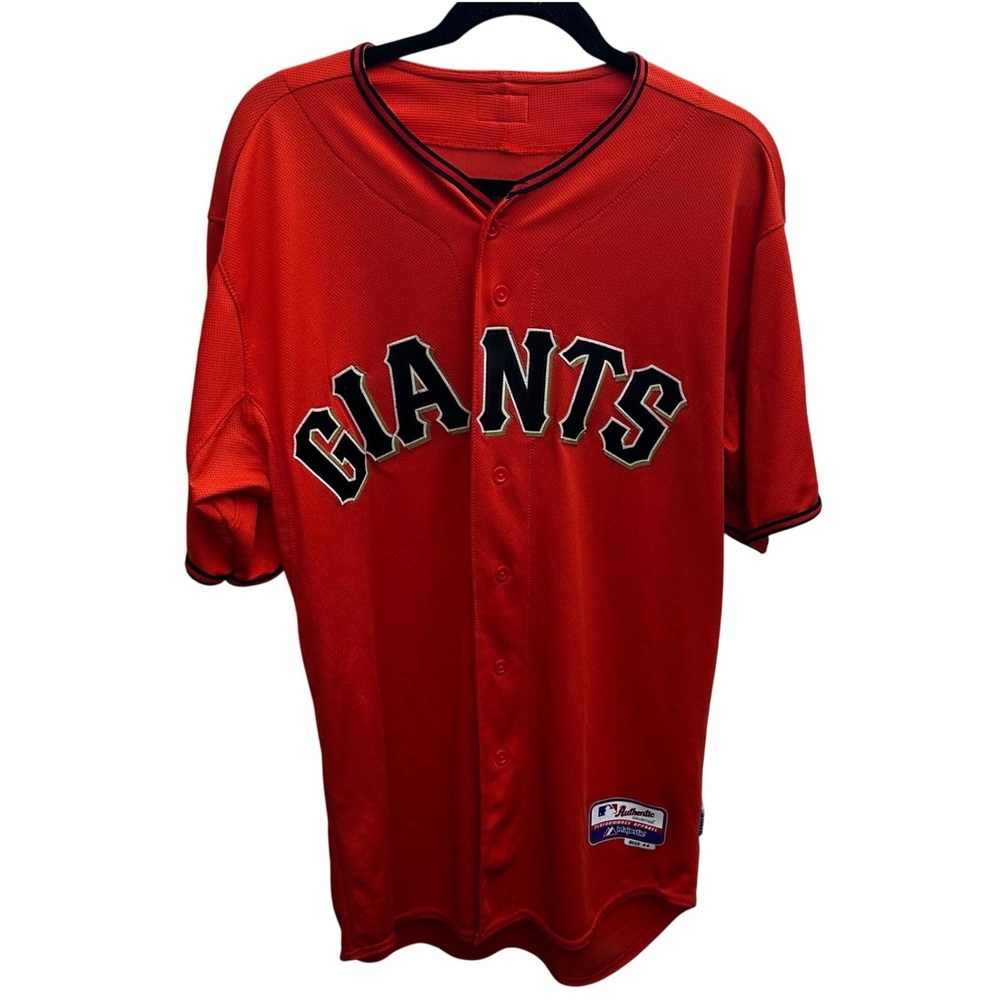 Majestic 2012 San Francisco Giants Orange Cool Base Baseball Jersey Men Size 44
